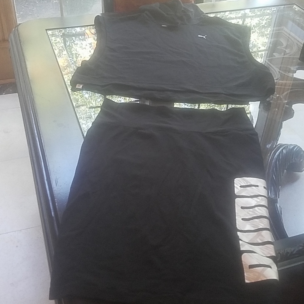 Puma cropped hoodie and pencil skirt